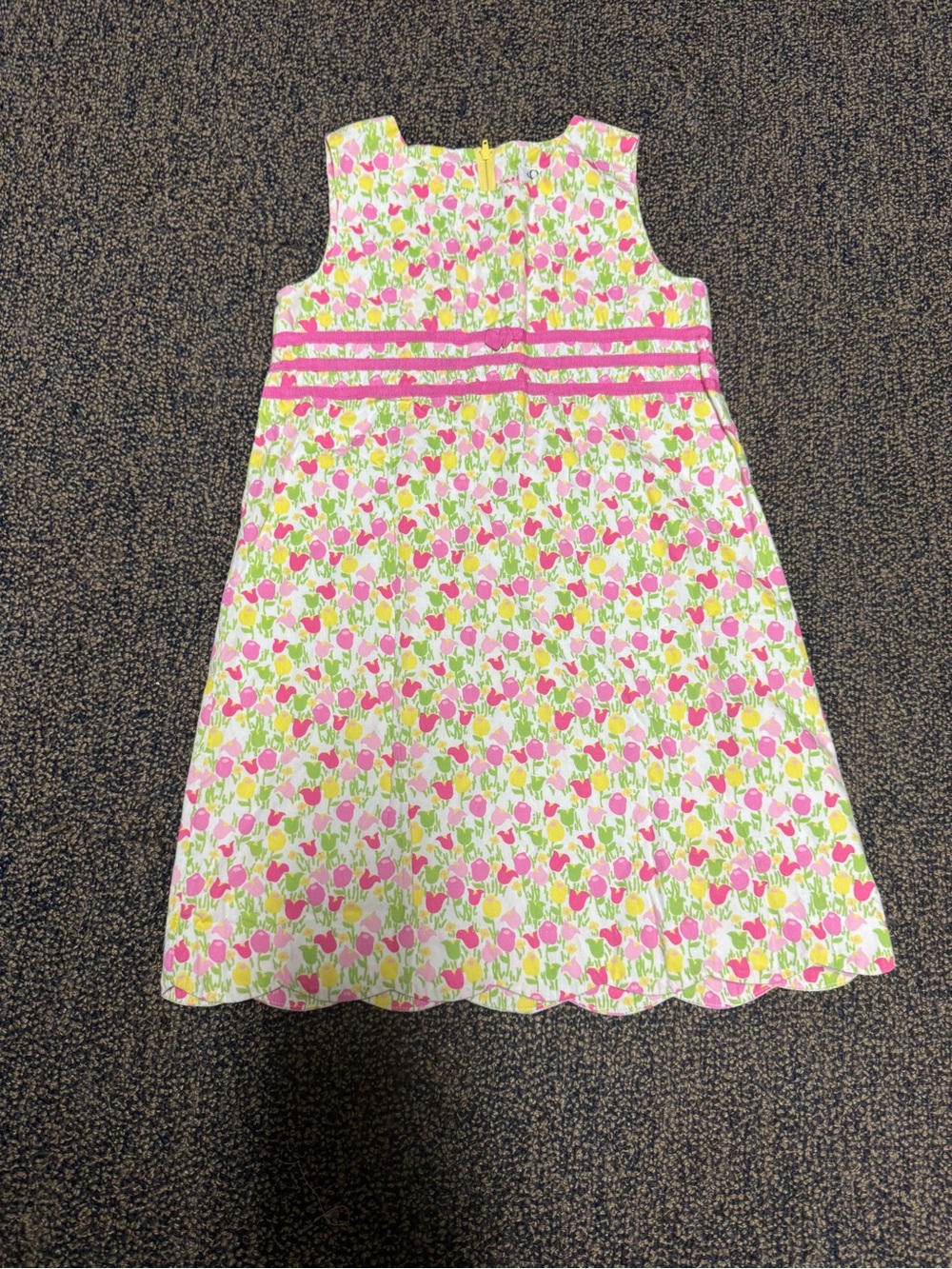 Lilly Pulitzer Pink, Green & Yellow Floral Sleeveless A-Line Dress